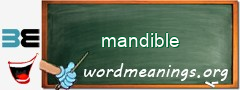 WordMeaning blackboard for mandible